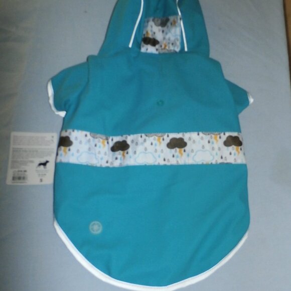Good2Go DOG REFLECTIVE RAINCOAT REVERSIBLE Blue w Rain Clouds -Xtra Small  NWT - Picture 4 of 9